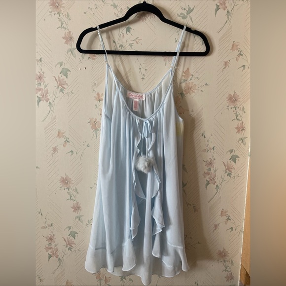 Oscar de la Renta Soft Blue Ruffle Dress - Picture 1 of 4
